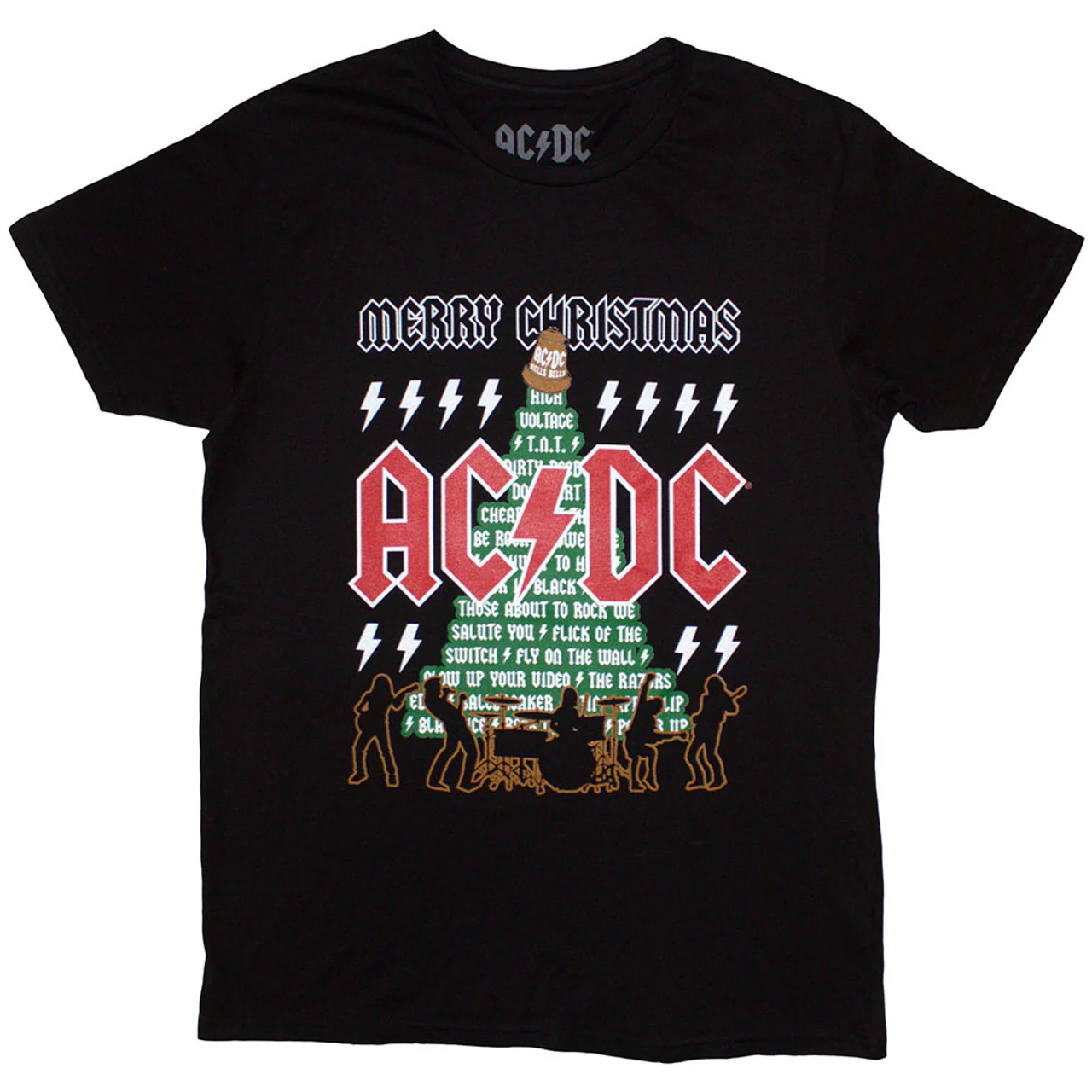 AC/DC Merry Christmas Black Small T-Shirt