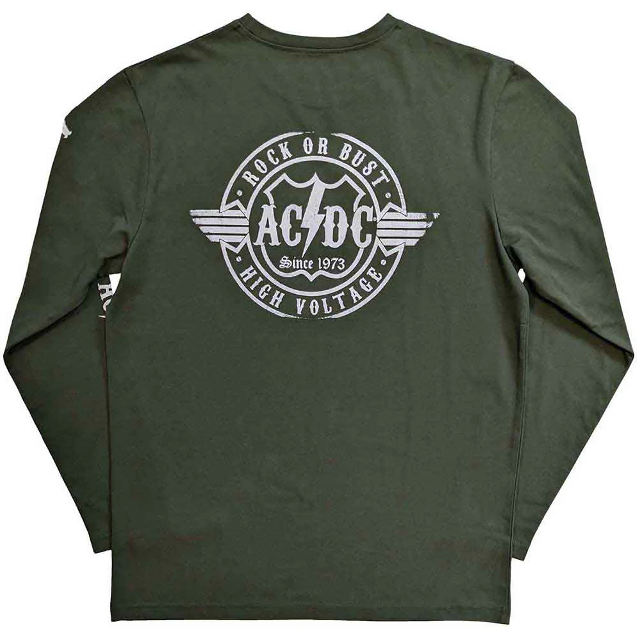 AC/DC Rock Or Bust Long Sleeve Green Large T-Shirt - Image 2