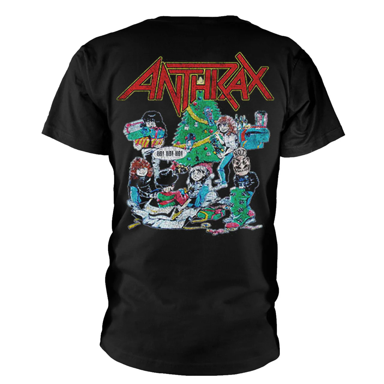 Anthrax Vintage Christmas Black Small T-Shirt - Image 2
