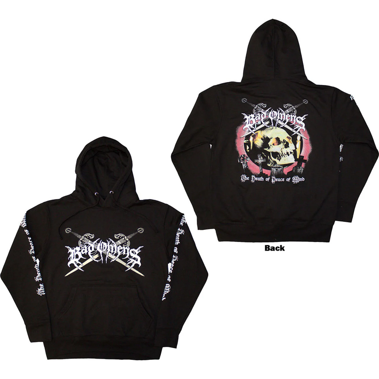 Bad Omens Skull & Candles Black Large Hoodie - Image 3