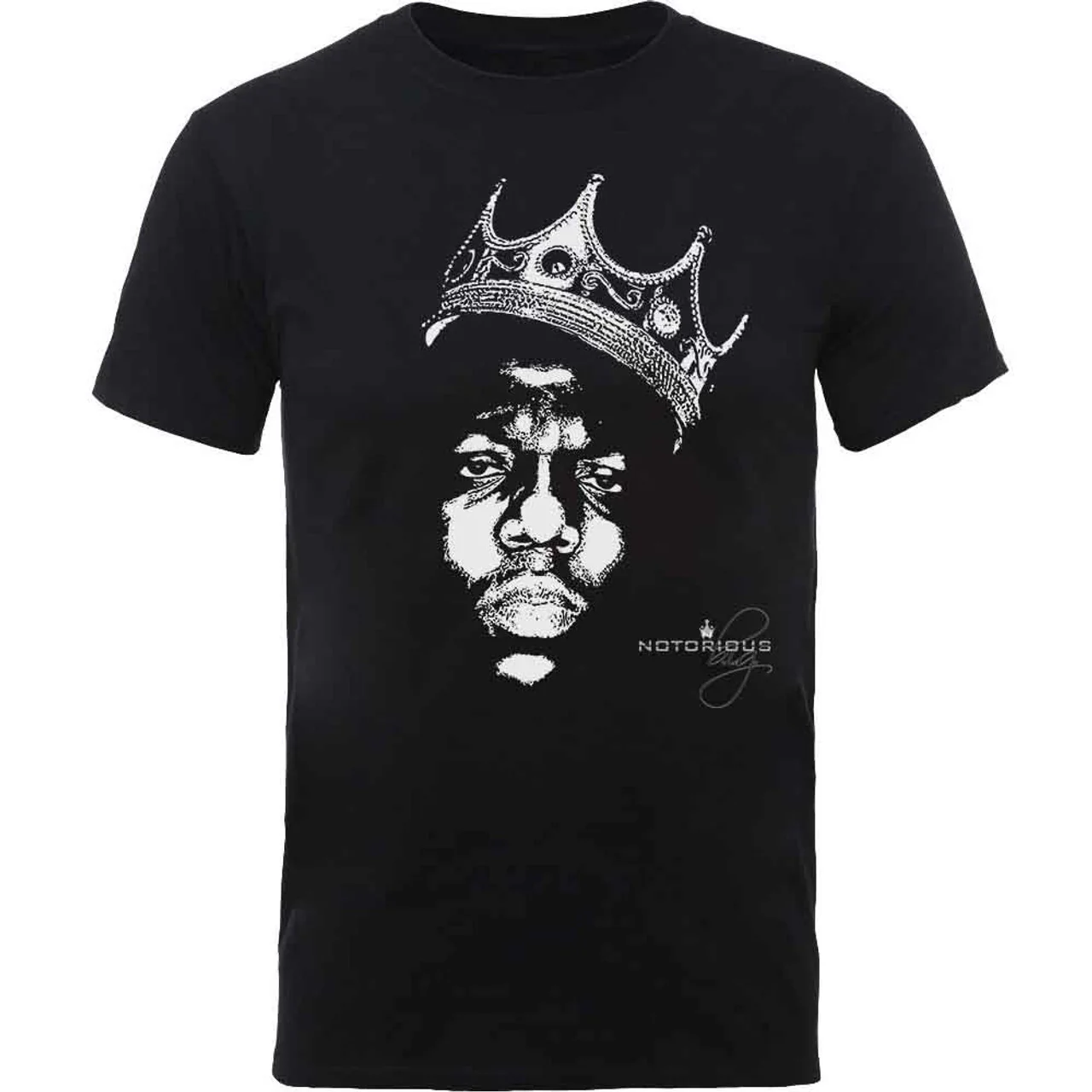 Biggie Smalls Crown Face Black Large T-Shirt
