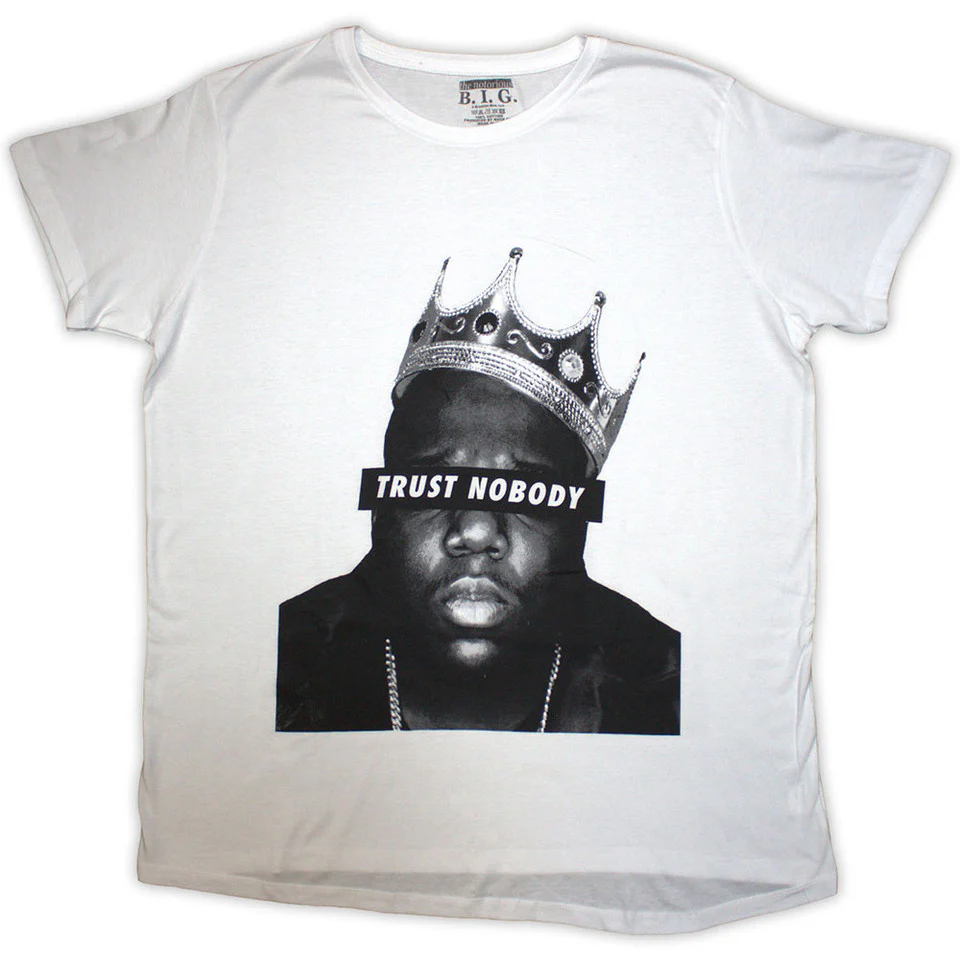 Biggie Smalls Trust Nobody White Ladies Small T-Shirt