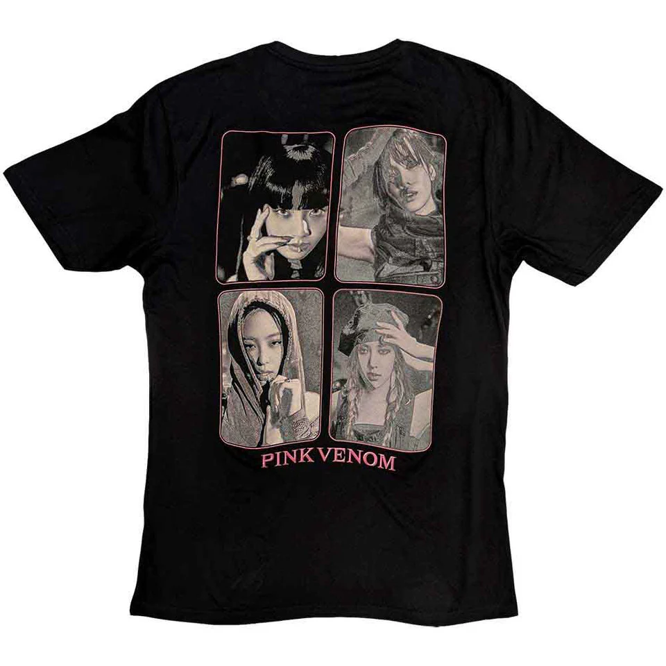 BLACKPINK Pink Venom Group Photo Black X-Large T-Shirt - Image 2