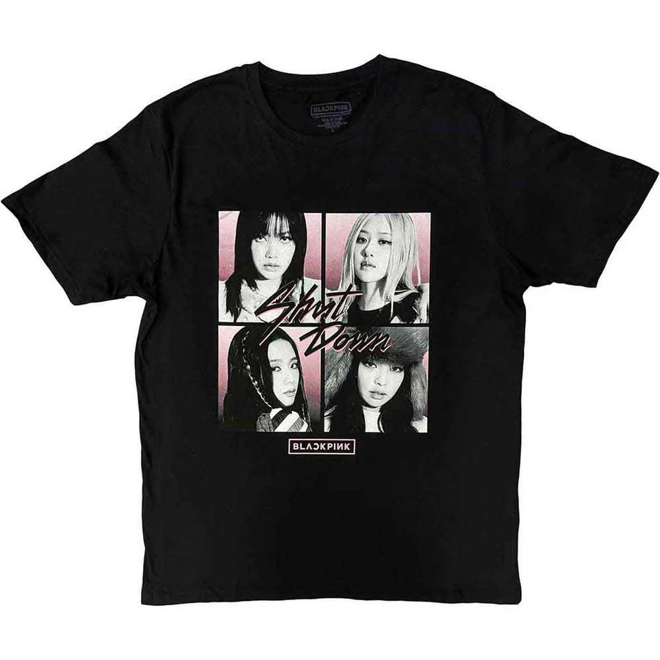 BLACKPINK Shut Down Photo Grid Black X-Large T-Shirt