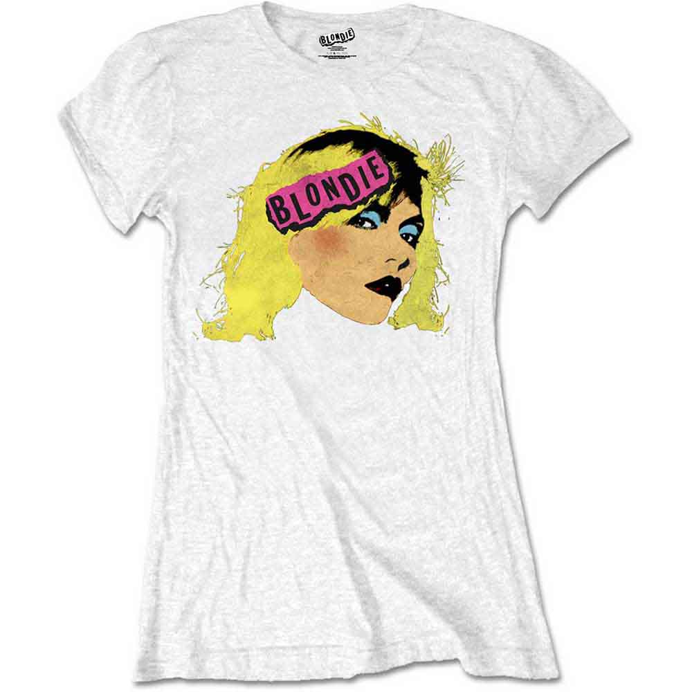 Blondie Punk Logo White Ladies Medium T-Shirt