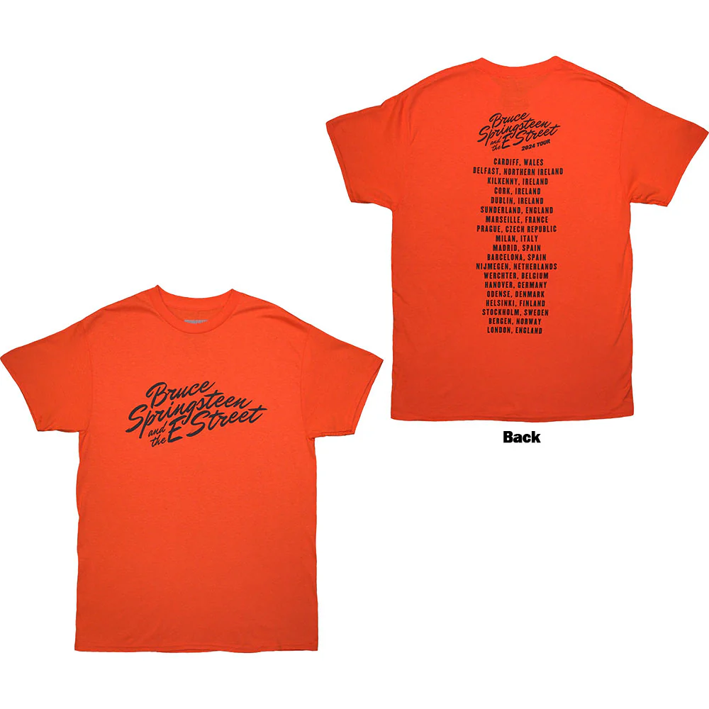 Bruce Springsteen Tour '24 River Font Orange X-Large T-Shirt - Image 3