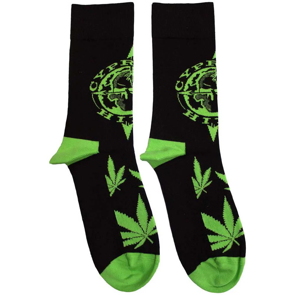Cypress Hill Unisex Ankle Socks: Logo & Leaves (Black) (UK Size 7 - 11)