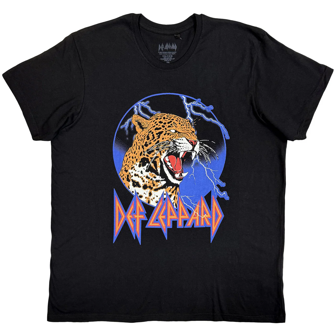 Def Leppard Lightning Leopard Black Large T-Shirt