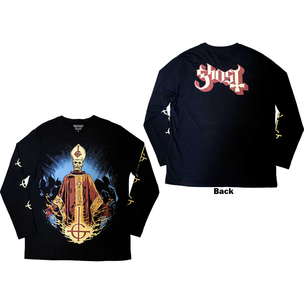 Ghost Papa & Radient Ghouls Black Medium T-Shirt - Image 3