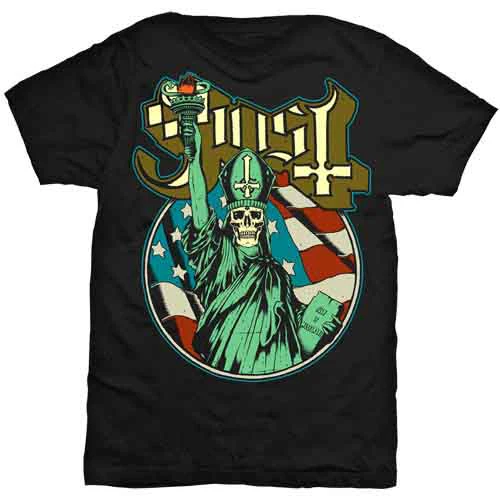 Ghost Statue of Liberty Black Medium T-Shirt