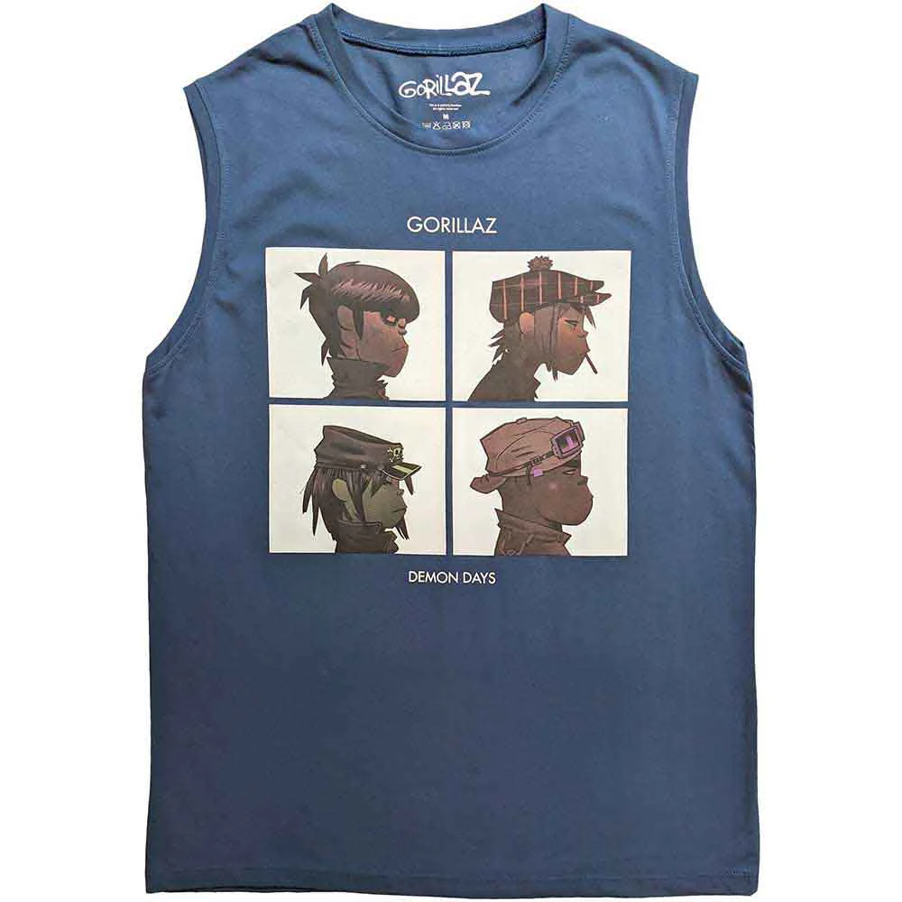 Gorillaz Demon Days Denim Blue Medium Tank T-Shirt