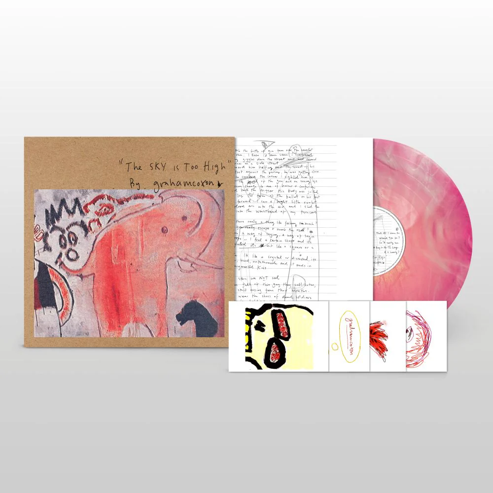 Graham Coxon The Sky Is Too High Vinyl LP Indies Pink Marble Colour LP + Four A6 postcards Due Out 19/06/26