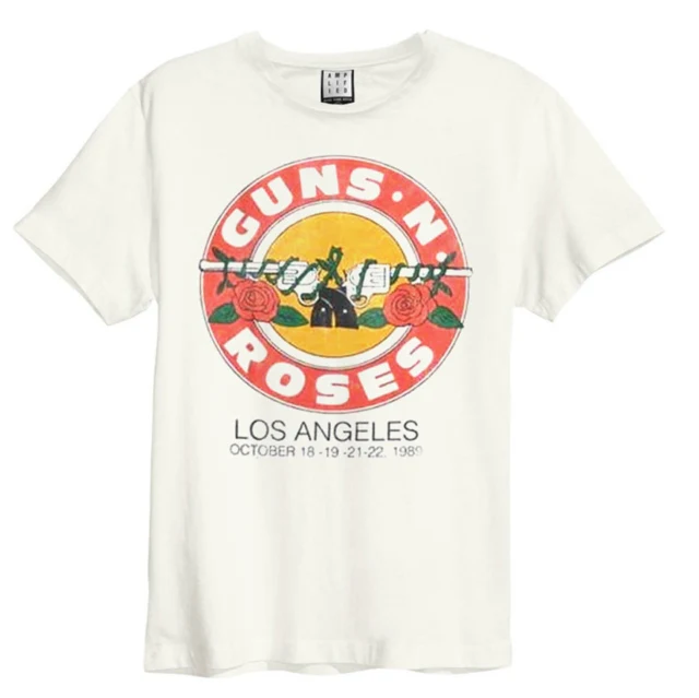 Guns 'N' Roses Vintage Bullet Amplified White X-Large Unisex T-Shirt