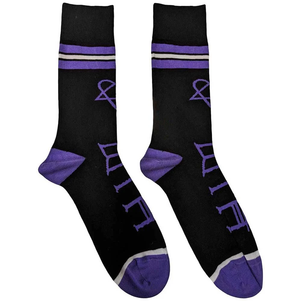 HIM Unisex Ankle Socks: Heartagram & Logo (Black) (UK Size 7 - 11)