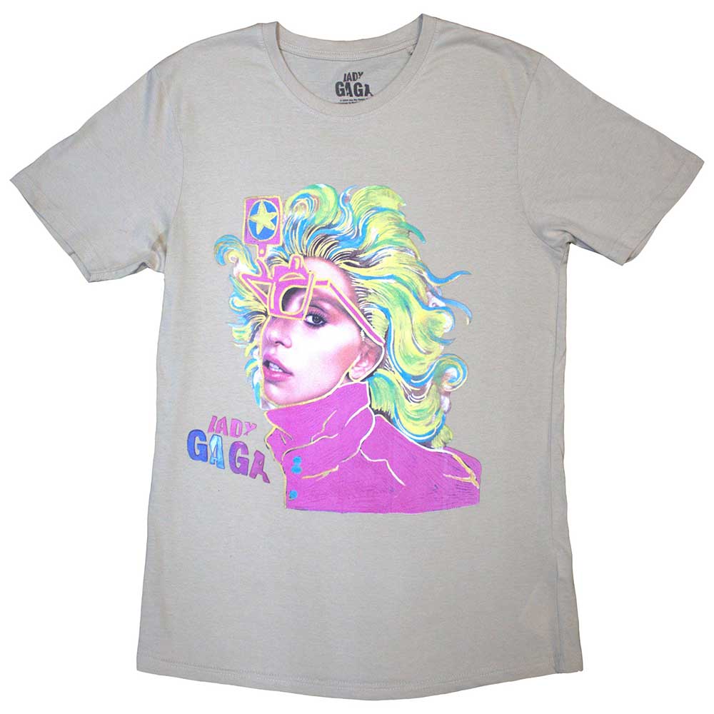 Lady Gaga Colour Sketch Natural Medium T-Shirt