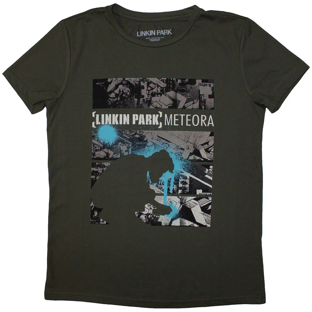 Linkin Park Meteora Drip Collage Green Ladies X-Large T-Shirt