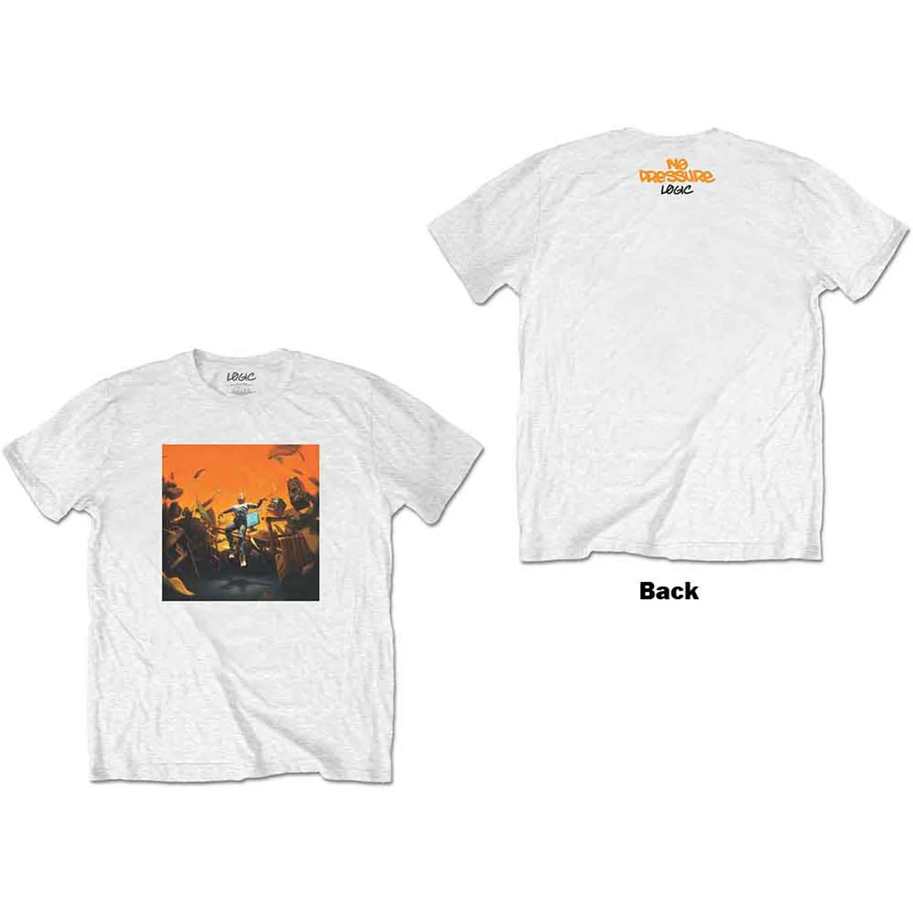Logic No Pressure White Small T-Shirt - Image 3