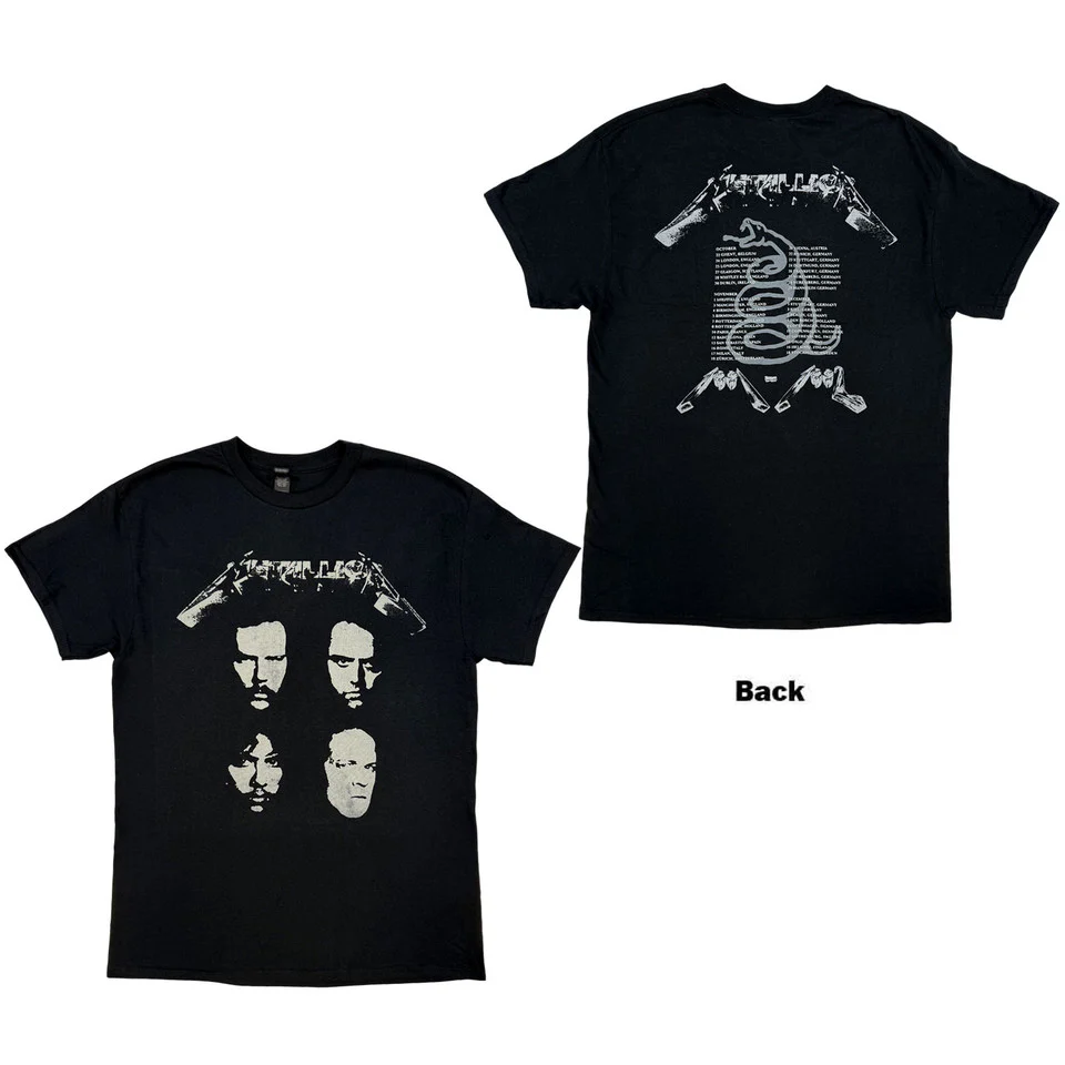 Metallica 4 Faces Black Medium T-Shirt - Image 3