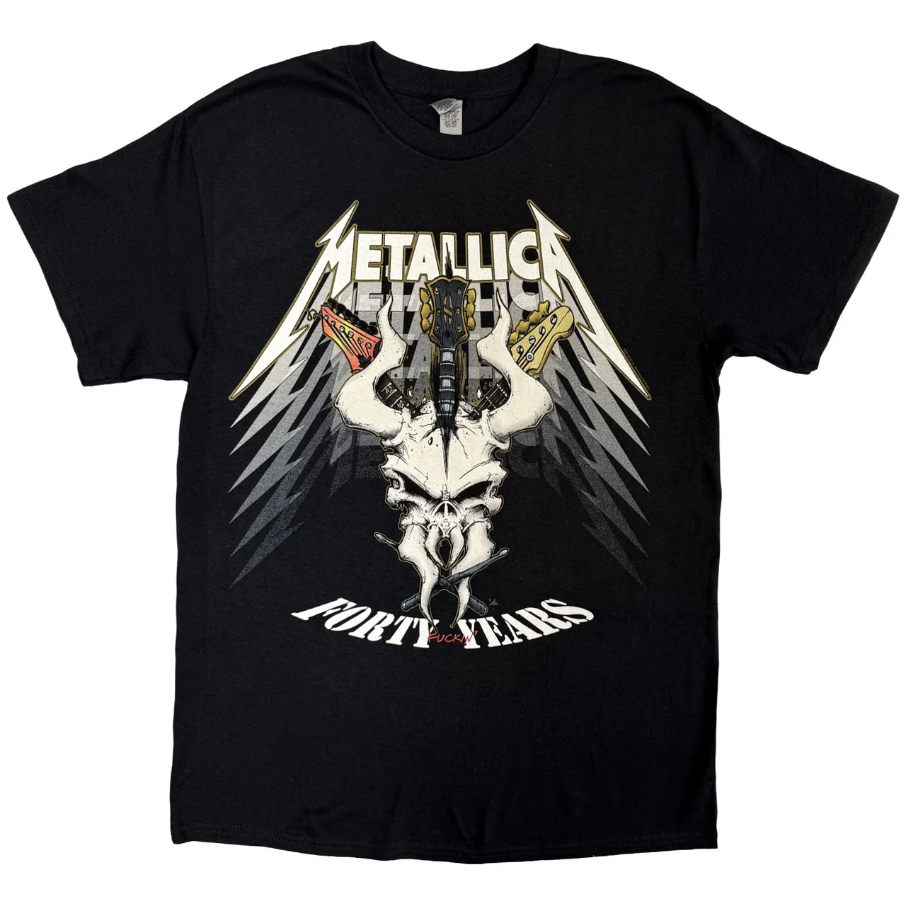 Metallica 40th Anniversary Forty Years Black Large T-Shirt