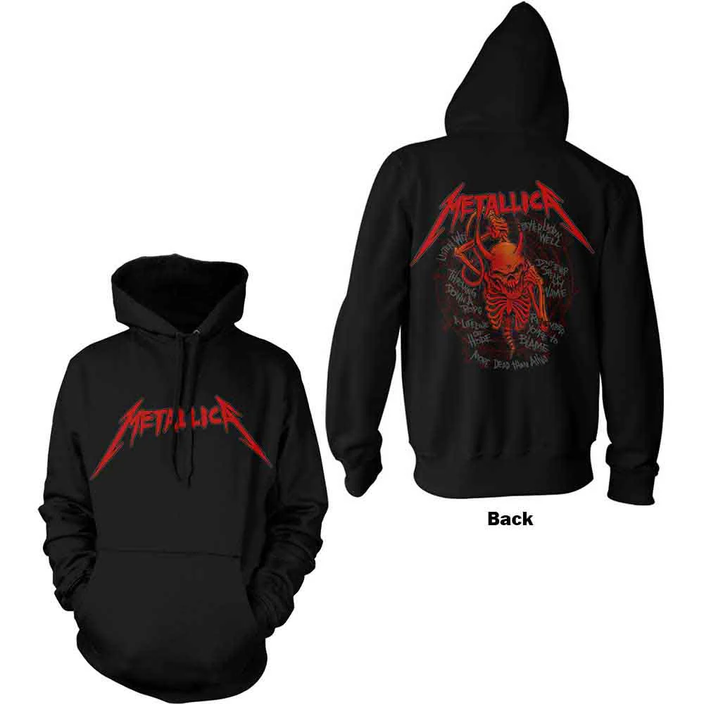 Metallica 7 Skull Screaming Red Black Small Hoodie - Image 3