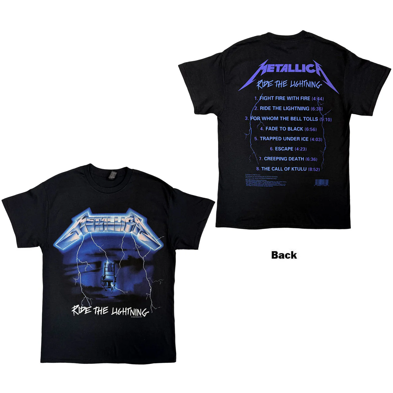 Metallica Ride The Lightning Tracks Black Medium T-Shirt - Image 3