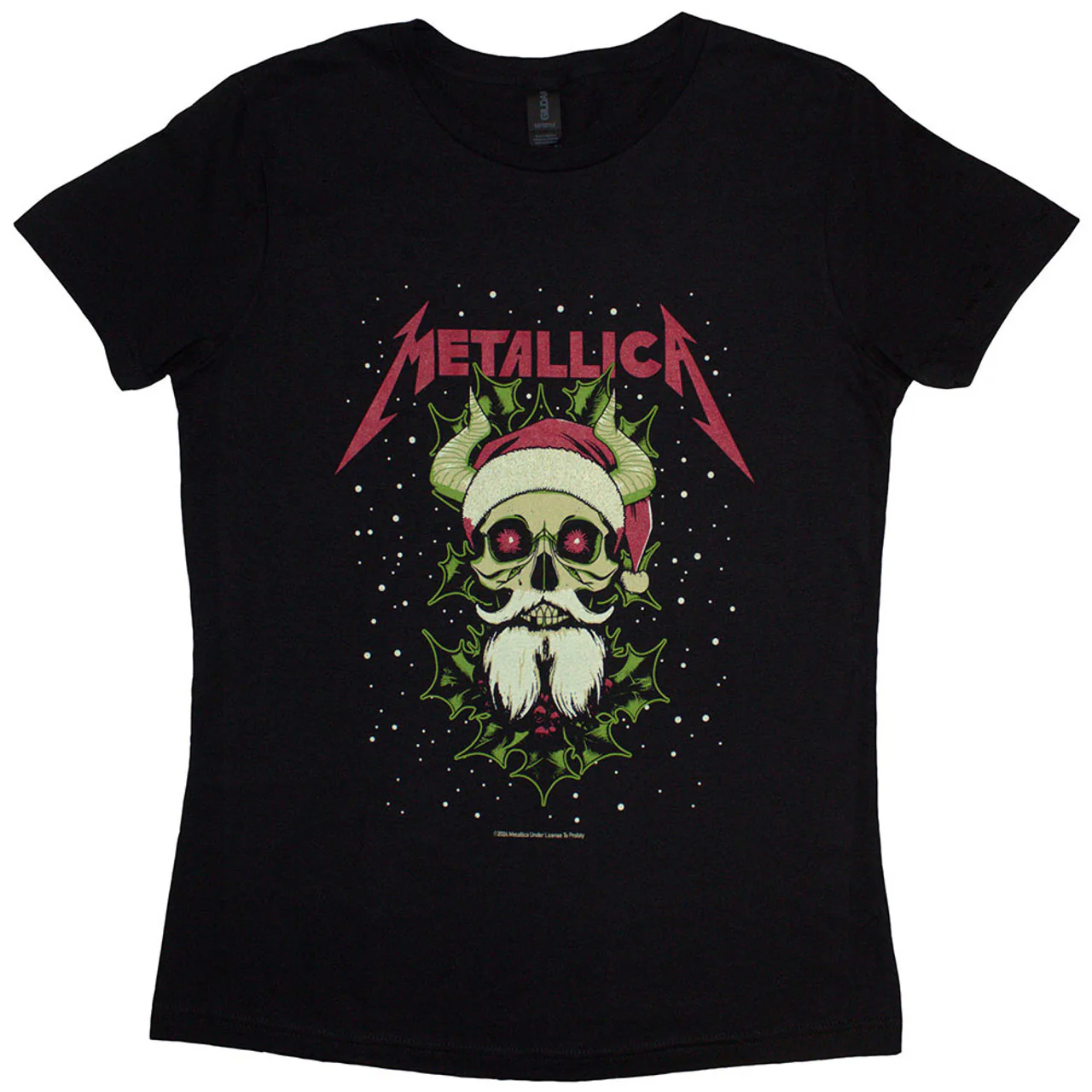 Metallica Santa Horns Black Ladies Large T-Shirt