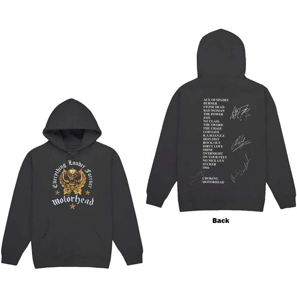 Motorhead Everything Louder Forever Charcoal Grey Medium Hoodie - Image 3
