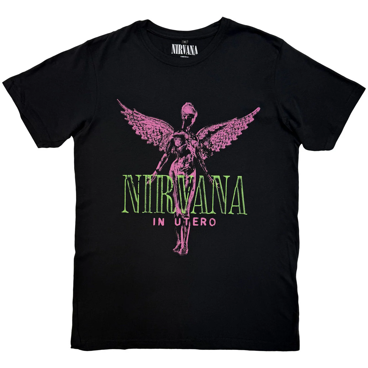 Nirvana In Utero Purple Angel Black X-Large T-Shirt