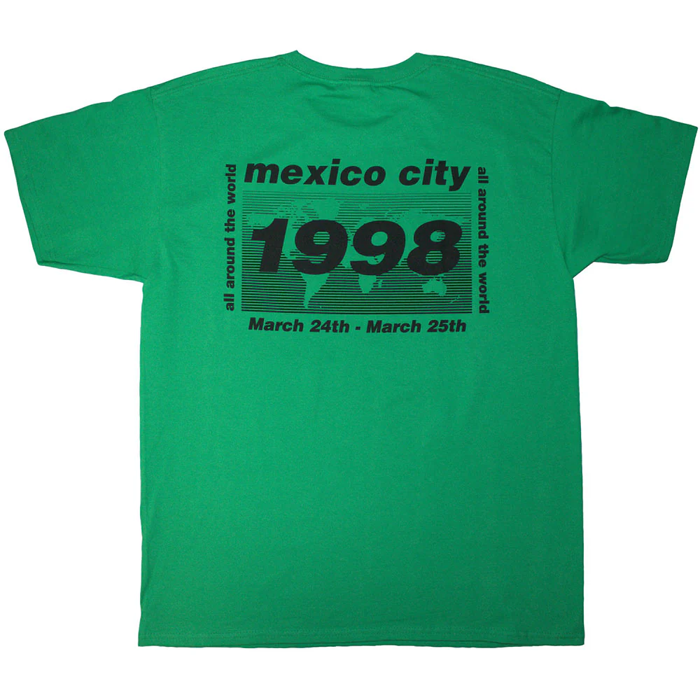 Oasis 1998 World Tour Mexico City Green Medium T-Shirt - Image 2