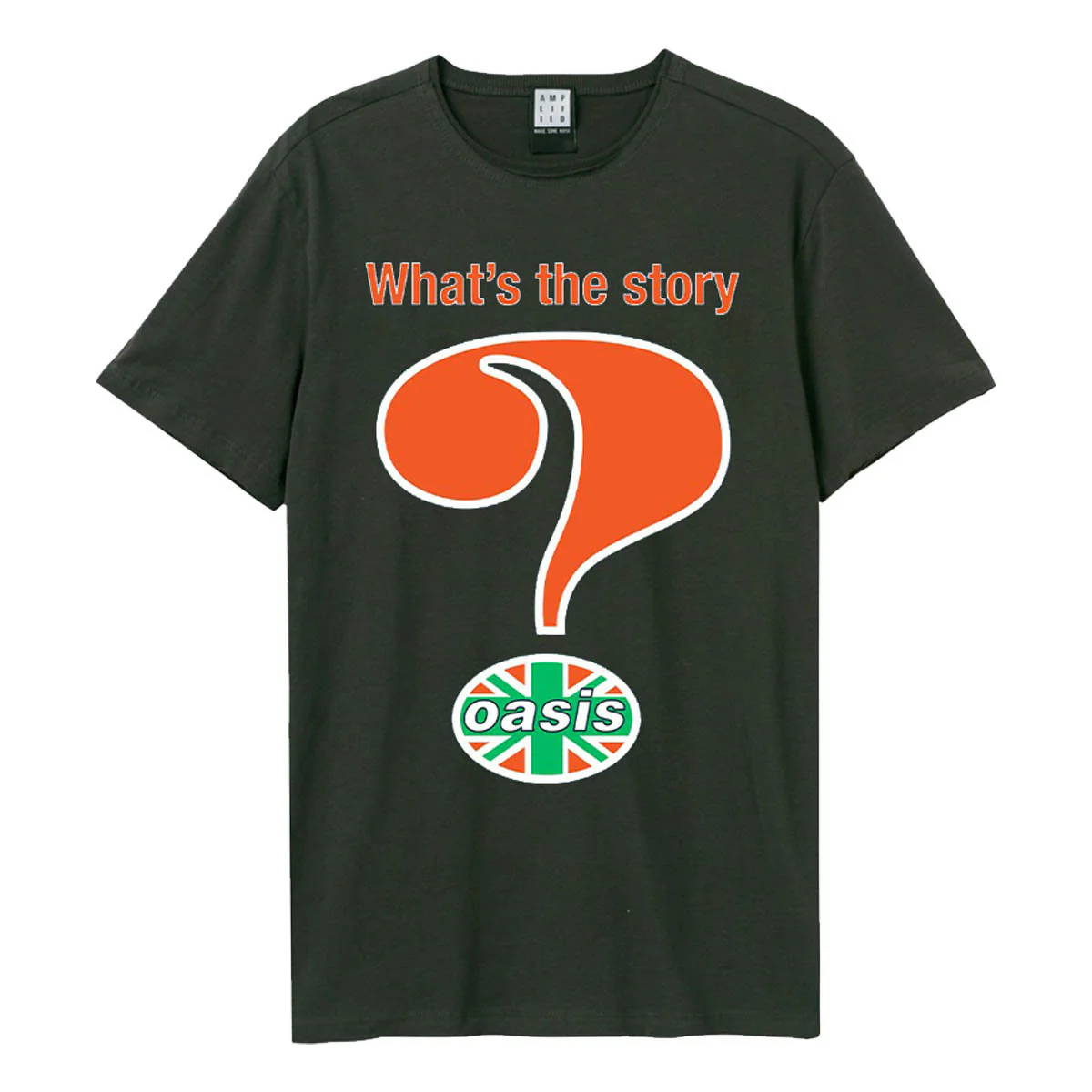 Oasis Union Jack Question Mark Charcoal Grey XX-Large T-Shirt