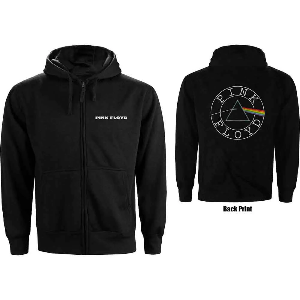 Pink Floyd Circle Logo Black Ladies Medium Zipped Hoodie - Image 3