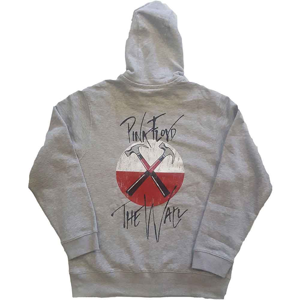 Pink Floyd The Wall Faded Hammers Logo Grey Medium Hoodie - Image 2