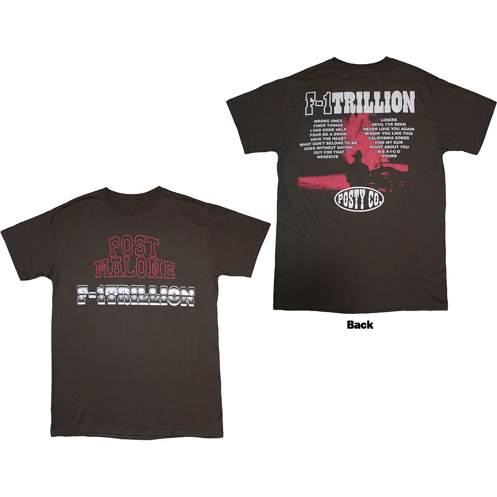 Post Malone F-1 Trillion Charcoal Grey XX-Large T-Shirt - Image 3