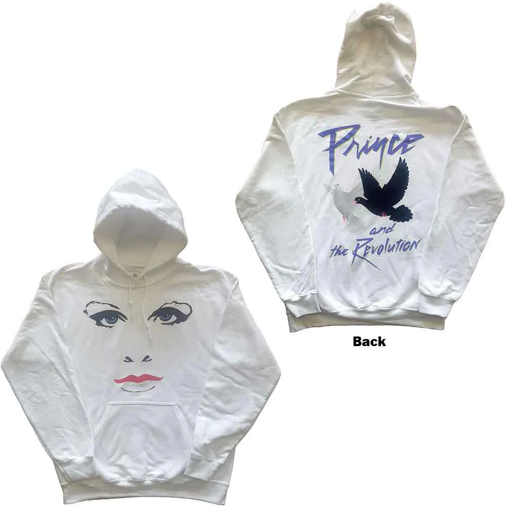 Prince Faces & Doves White Medium Hoodie - Image 3