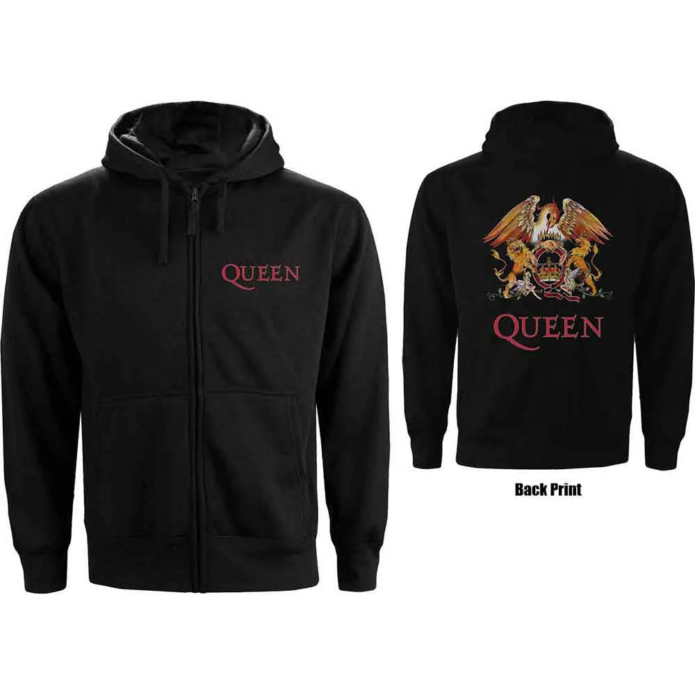 Queen Classic Crest Black X-Large Zipped Hoodie - Image 3