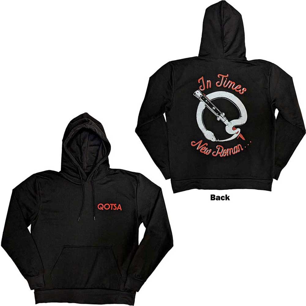 Queens Of The Stone Age Snake Logo Black Large Hoodie - Image 3