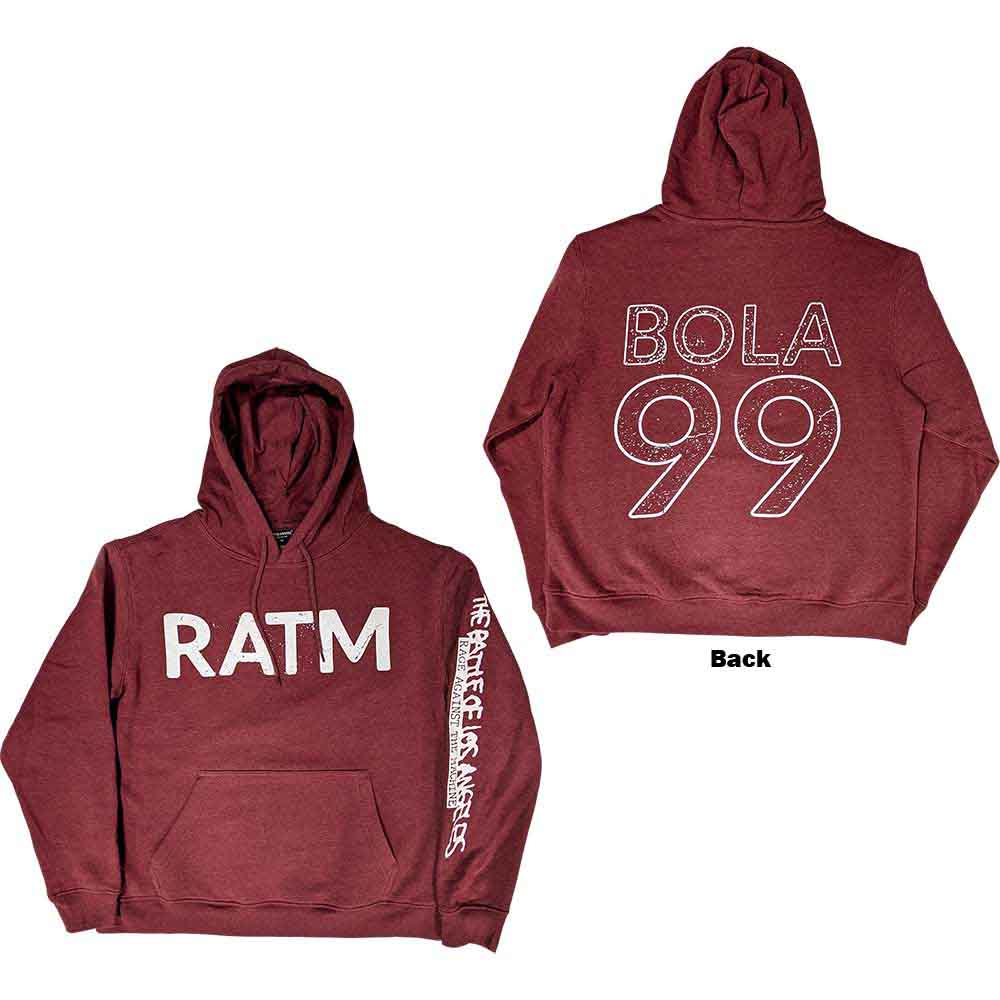 Rage Against The Machine Battle 99 Maroon Large Hoodie - Image 3