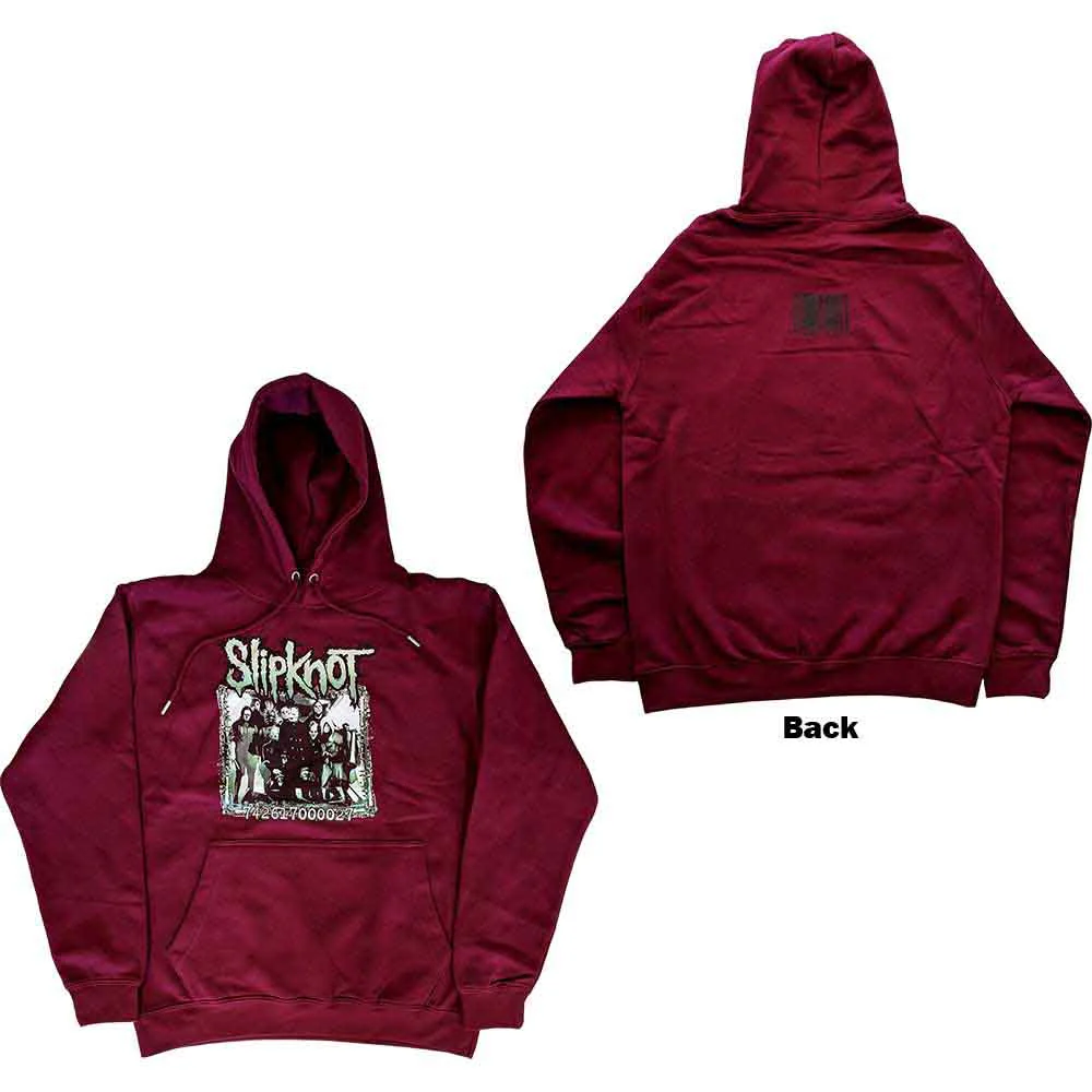 Slipknot Barcode Photo Maroon Medium Hoodie - Image 3