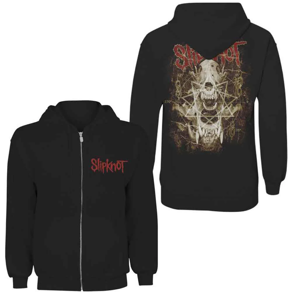 Slipknot Skull Teeth Black Large Zipped Hoodie - Image 2