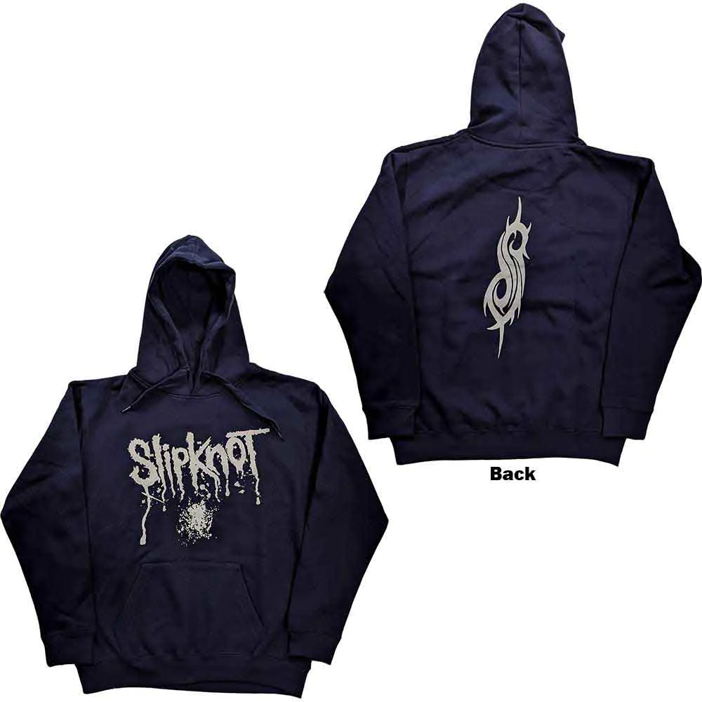 Slipknot Splatter Navy Large Hoodie - Image 3