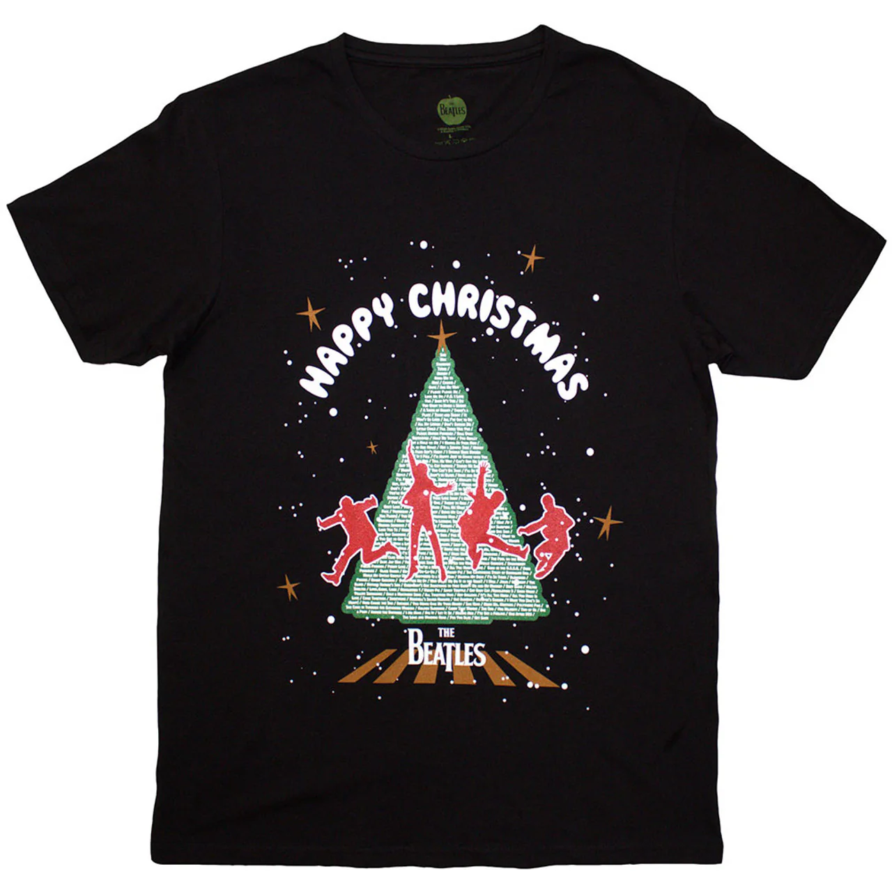 The Beatles Christmas Tree Black X-Large T-Shirt