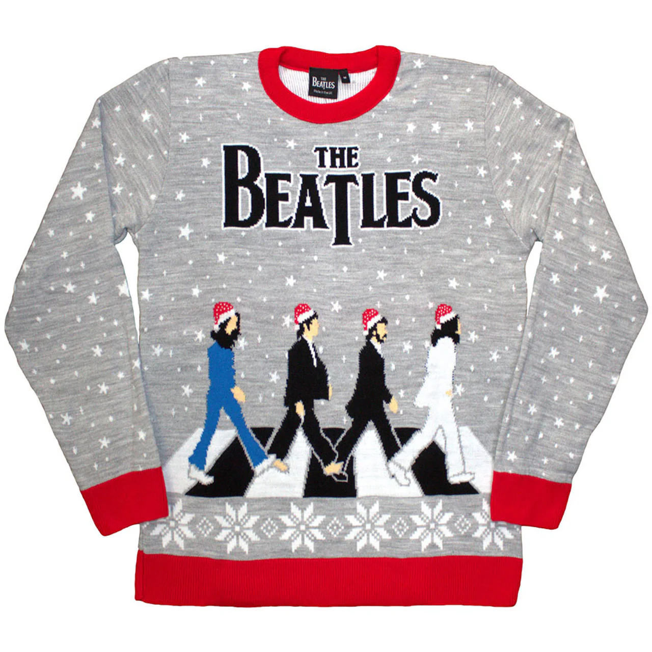 The Beatles Drop T / Abbey Road Christmas Grey Small Sweatshirt