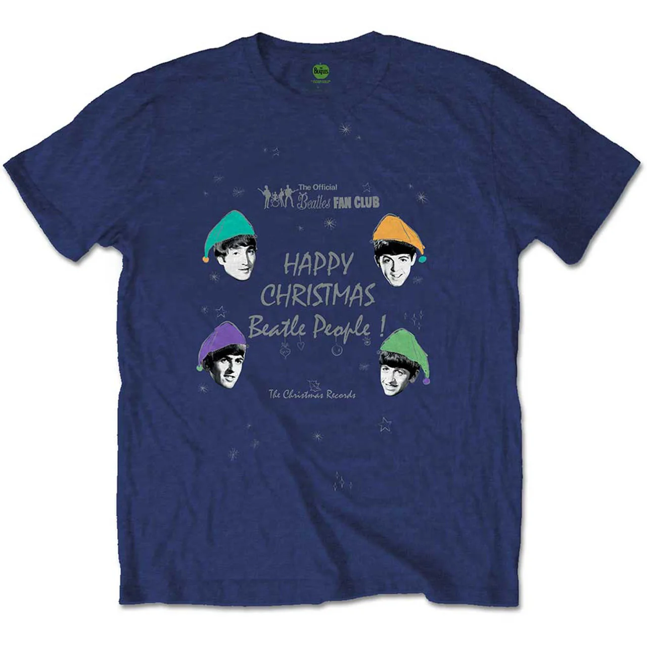 The Beatles Happy Christmas Navy Blue Medium T-Shirt