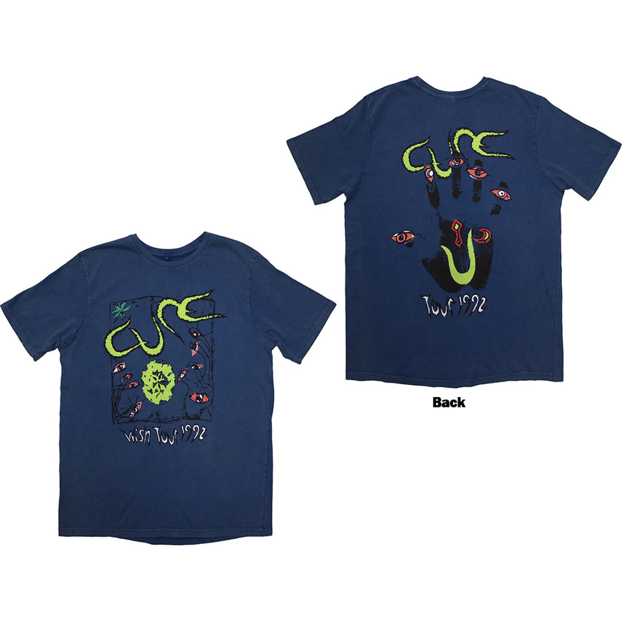 The Cure Wish Tour '92 Stone Wash Denim Blue Large T-Shirt - Image 3