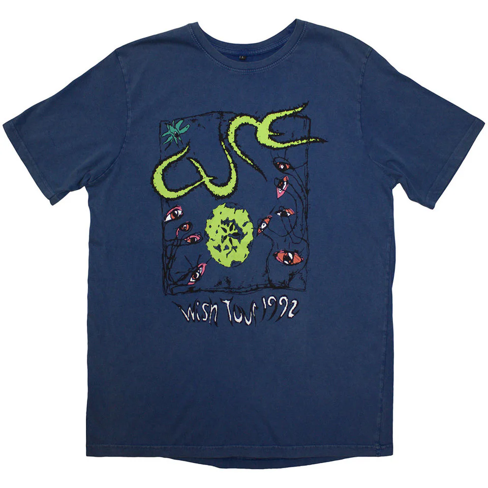 The Cure Wish Tour '92 Stone Wash Denim Blue Small T-Shirt