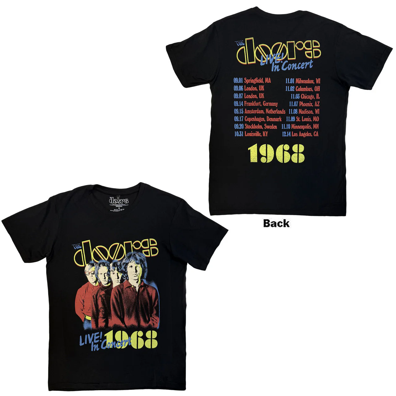 The Doors Live In Concert '68 Black Large T-Shirt - Image 3