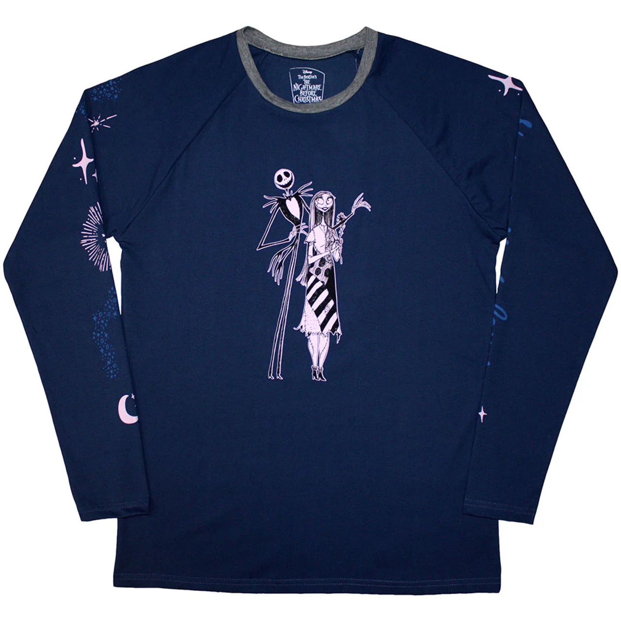 The Nightmare Before Christmas Celestial Navy Blue Long Sleeve X-Large T-Shirt