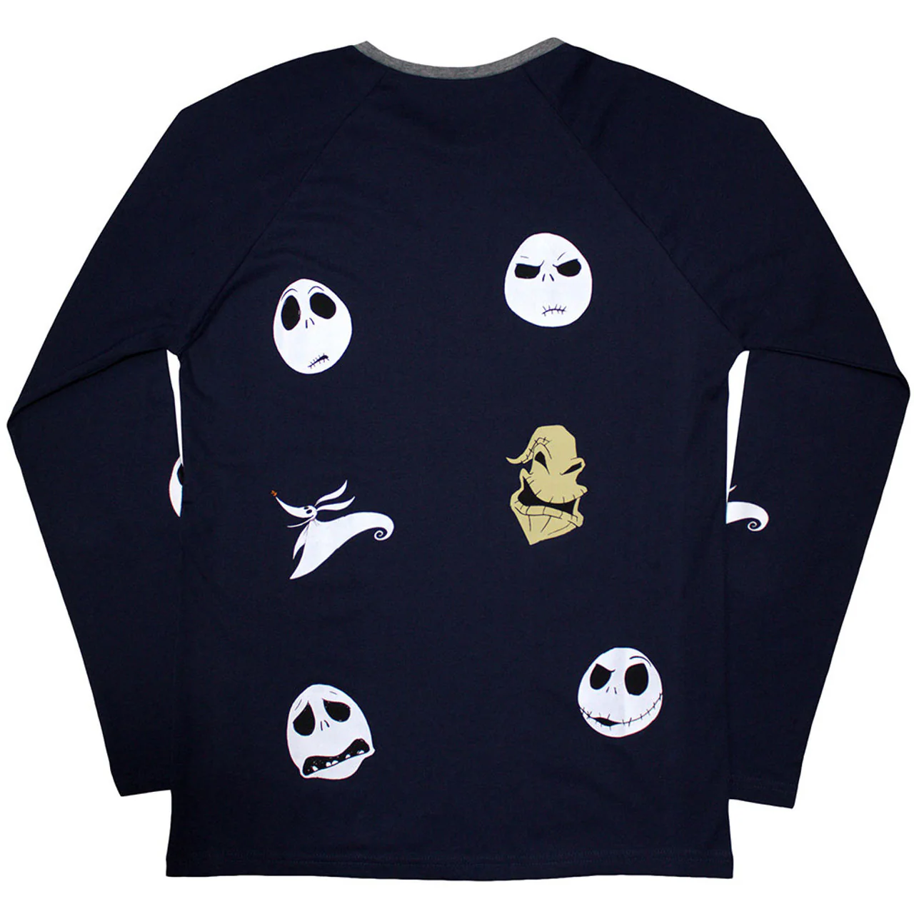 The Nightmare Before Christmas Character Heads Navy Blue Long Sleeve Medium T-Shirt - Image 2