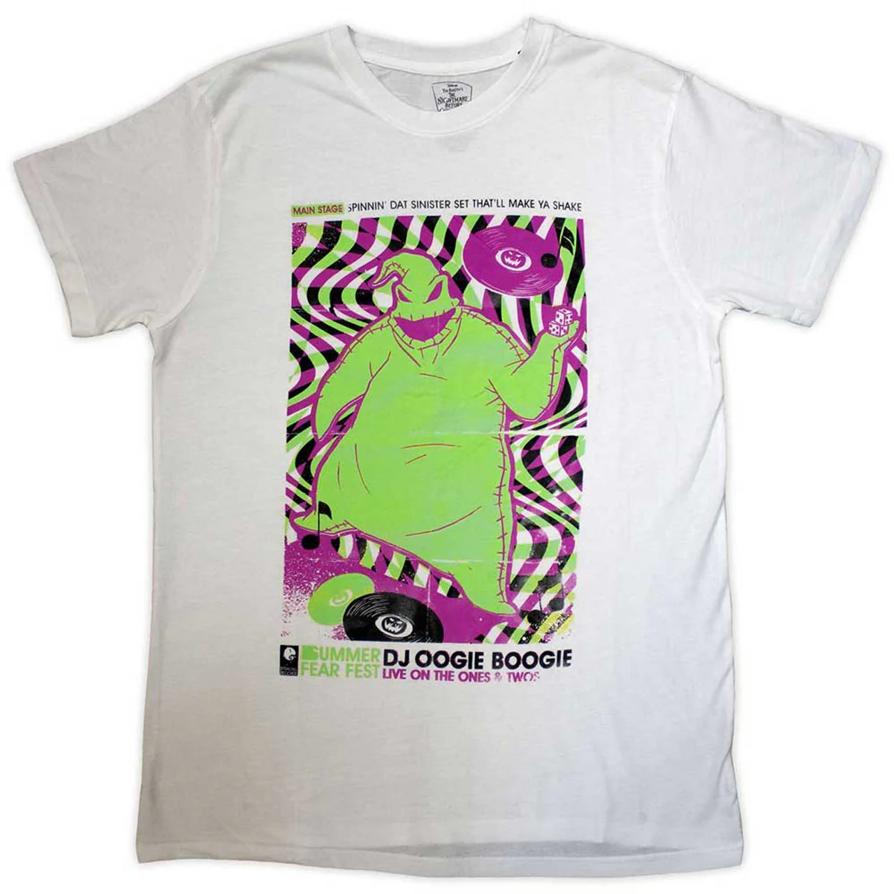 The Nightmare Before Christmas DJ Oogie Boogie White XX-Large T-Shirt