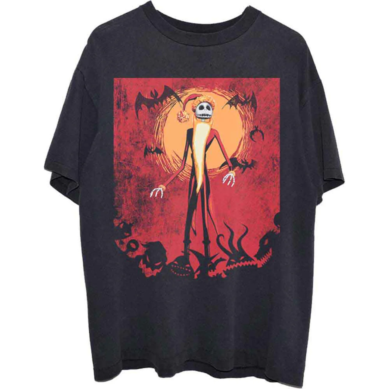 The Nightmare Before Christmas Jack Orange Sun Black Medium T-Shirt